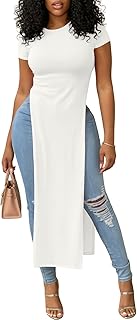OPOIPIN Women's Side Split Casual Long Shirt