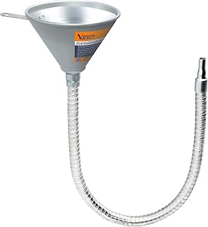 25.6" Steel Bendable Spout Funnel with Filter for All Automotive Oils | Metal Flexible Long Funnels for Automotive Use for Transmission Fluid, Diesel Fuel, and Other Liquids