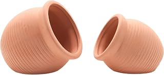 Pottery Jar Clay Vase Cichlid Fish Play Hide Breed Habitat (Red Pots, 2pcs) | natural ceramic non-toxic, promote health vitality, sense of security and comfort