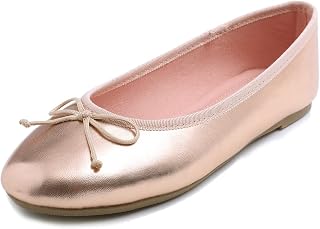 Feversole Women's Classic Ballet Flats, Tread Sole, Shiny Sequins, Elegant