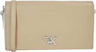 Calvin Klein Bolso bandolera Mujer Mini Chain Bag con cadena, Gris (Crockery), Talla Única