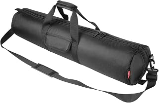 HEMMOTOP Tripod Bag All-Around Thick Padded Case Portable 31.5x7 in R08018 | Heavy Duty, Nylon, Hand-Held and Shoulder-Back, 2 Zippered Pockets, for Carrying Speaker Stand, Fishing Pole, Telescope