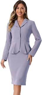 Allegra K Women 2 Piece Suit Skirt Sets Business Casual Outfits