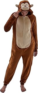 JUOLOET Unisex Adult Onesie Pajamas Animal One Piece Snug Fit Halloween Costume Sleepwear Homewear