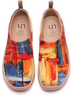 UIN Women's Painted Travel Shoes Floral Art Canvas Slip-on Loafers Comfort Walking Sneakers
