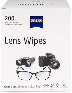 ZEISS Pre-Moistened Lens Cleaning Wipes, 200 Count | Disposable, Single Use Lens Wipes for Eyeglasses, Safe for Prescription Lenses and Anti-Reflective Coatings