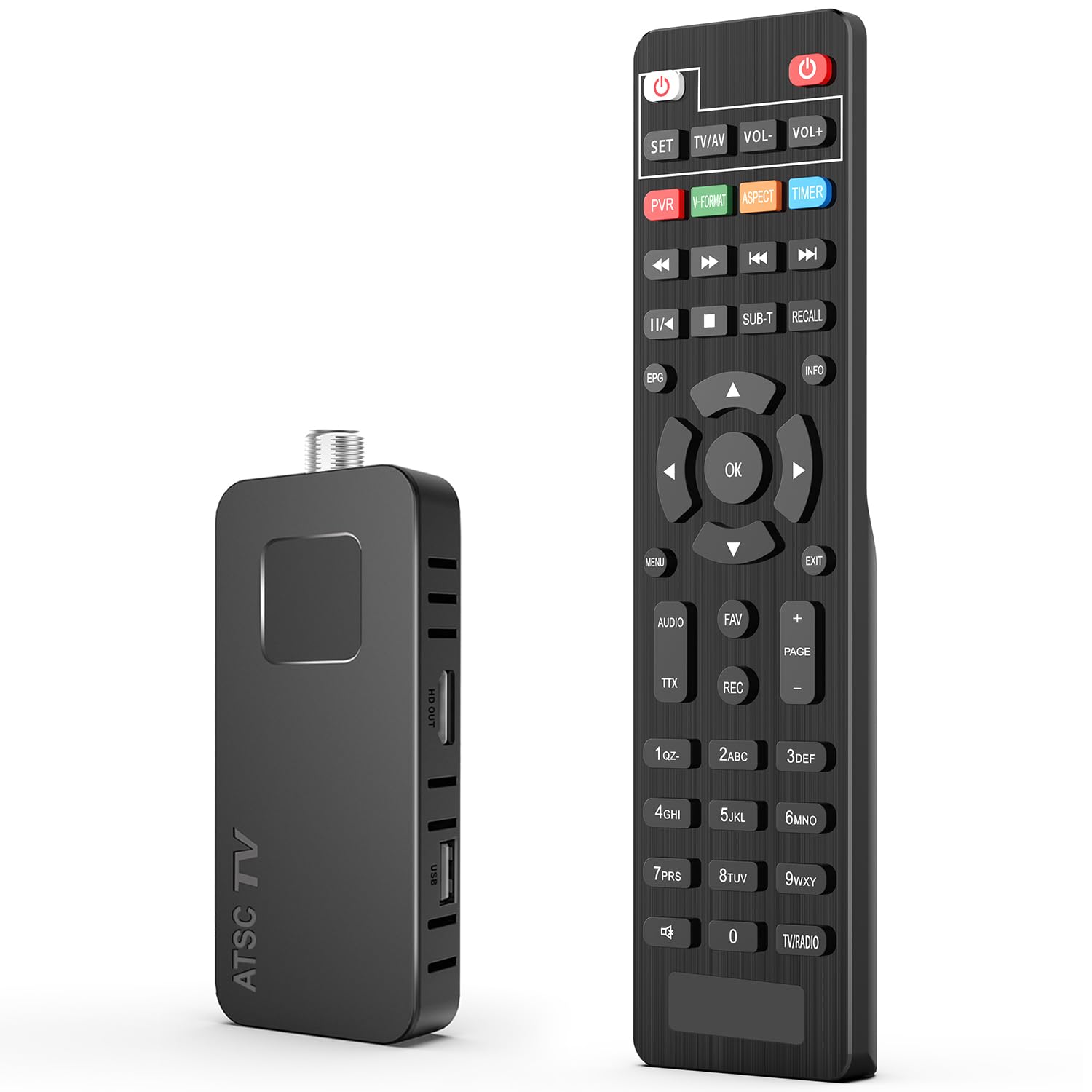 DCOLOR Digital Converter Box for TV [2025 Updated], Mini ATSC Tuner [Hidden Behi