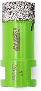 Diamond Core Drill Bit,1 inch 25mm Thread 5/8-11,Vacuum Brazed Dry Wet Hole Saw for Porcelain Tile,Granite,Marble,Concrete,Masonry,Brick