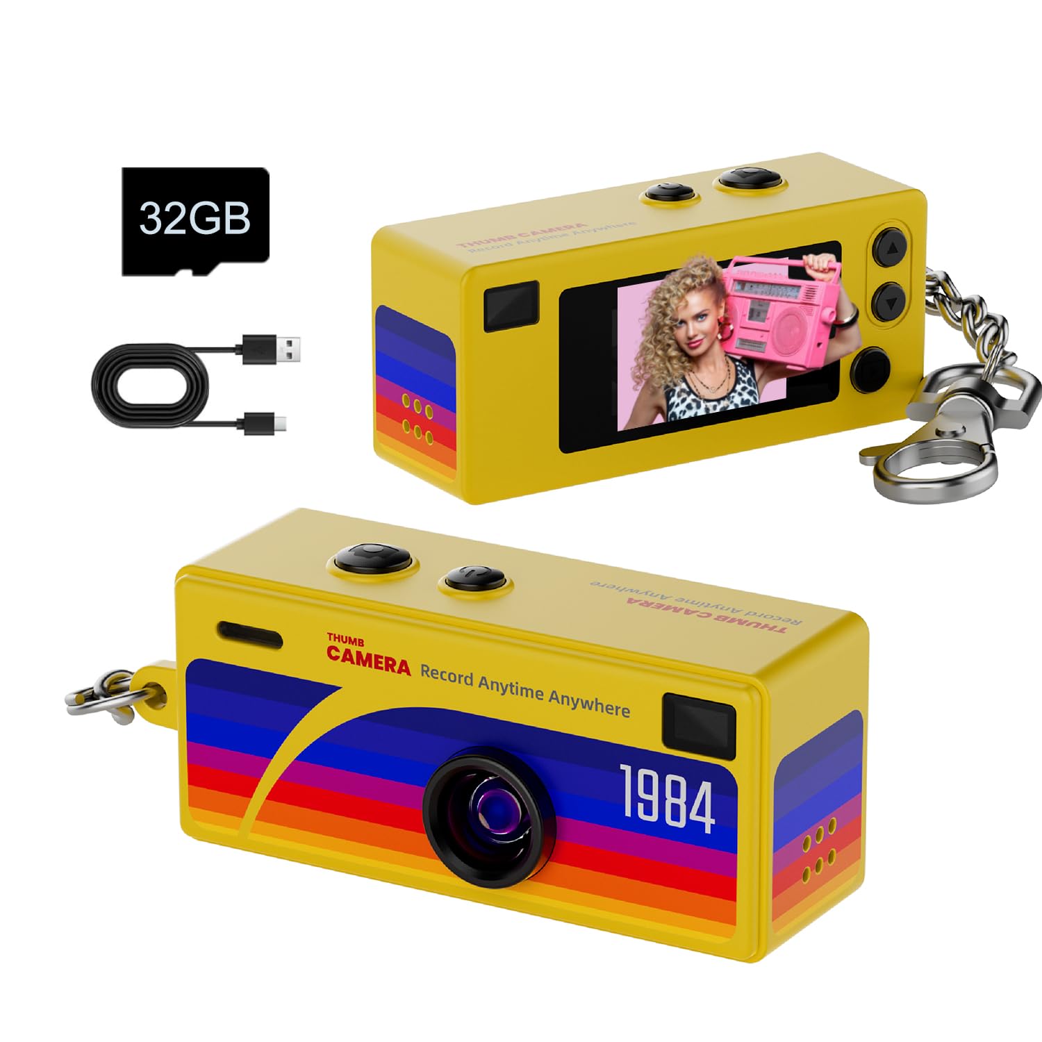 Mini Digital Camera with 32GB Micro SD Card, Retro Camera, FHD 1080P Video Recor