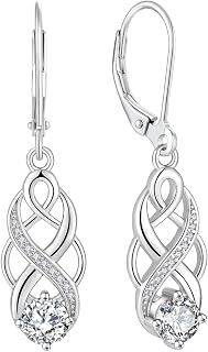 925 Sterling Silver Infinity Celtic Knot Earrings for Women