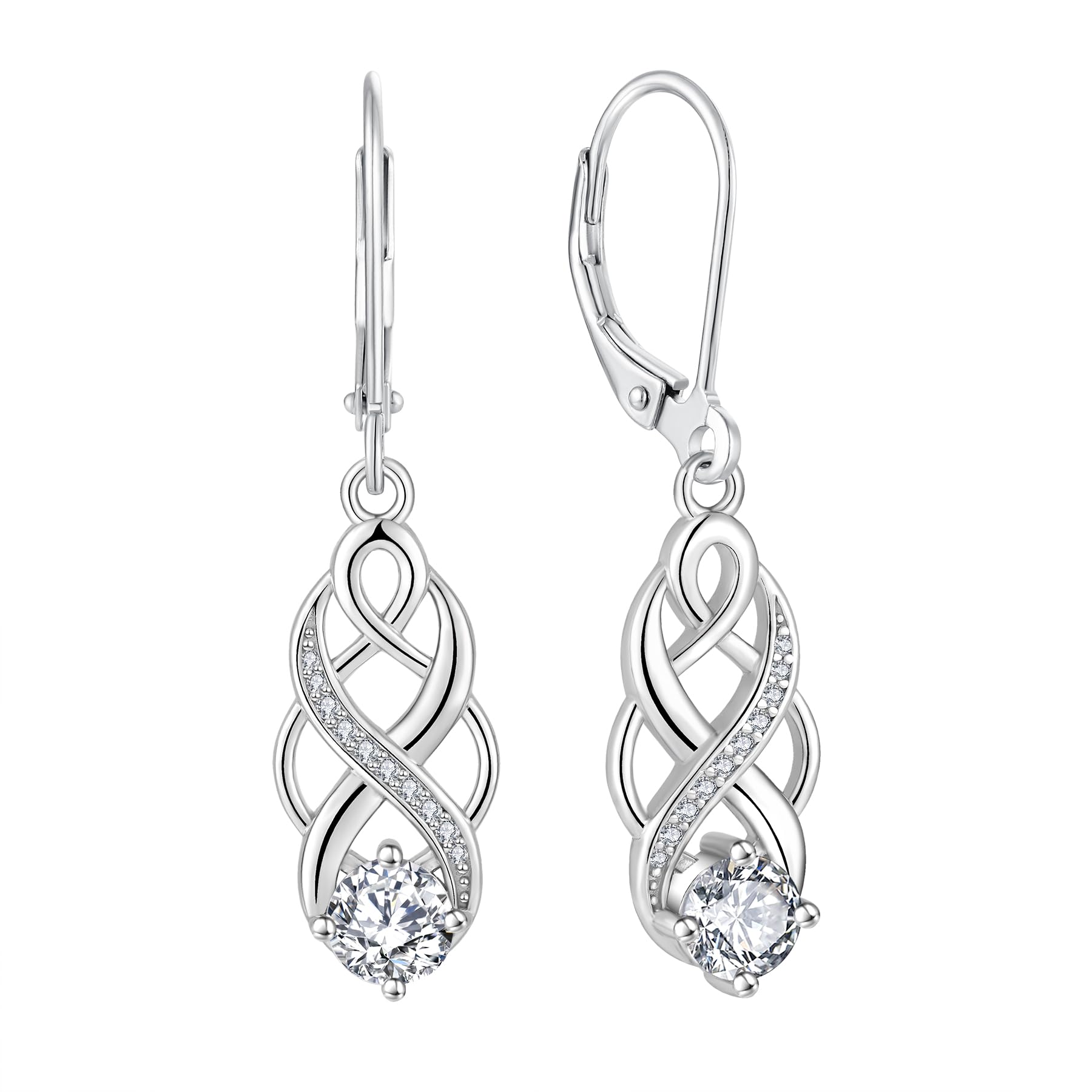 925 Sterling Silver Infinity Celtic Knot Earrings for Women
