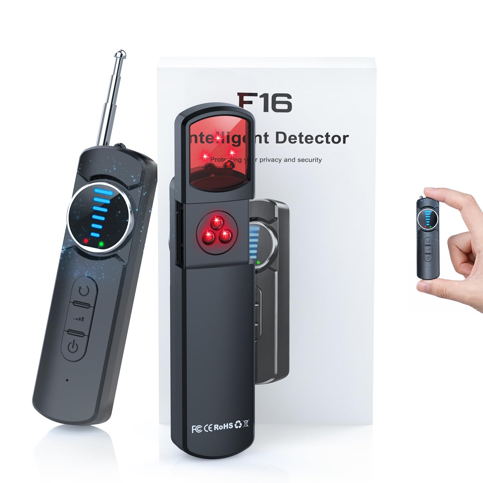 7-in-1 Hidden Camera Detectors, AI Chip Anti-Spy Camera Finder, 6 Modes | GPS Tr