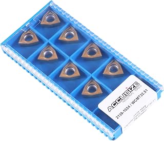 Accusize Industrial Tools Wcmt32.51 Tin Coated Carbide Inserts, 10 Pcs/Box, 2139-1024x10