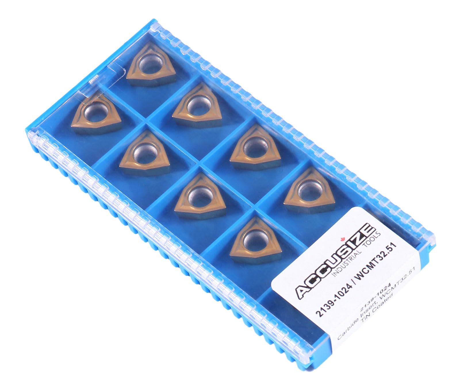 Accusize Industrial Tools Wcmt32.51 Tin Coated Carbide Inserts, 10 Pcs/Box, 2139