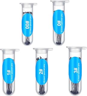 250 Pcs Insect Pins, Stainless Steel Specimen Entomology Pins | 5 Sizes Entomology Supplies with Vials and Labels Butterfly Collection Needles for Butterflies, Dragonfly Collections