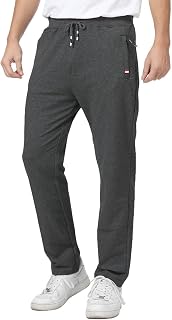 JustSun Men Joggers Tracksuit Bottoms Gym Running Sports Casual Trousers with Zip Pockets