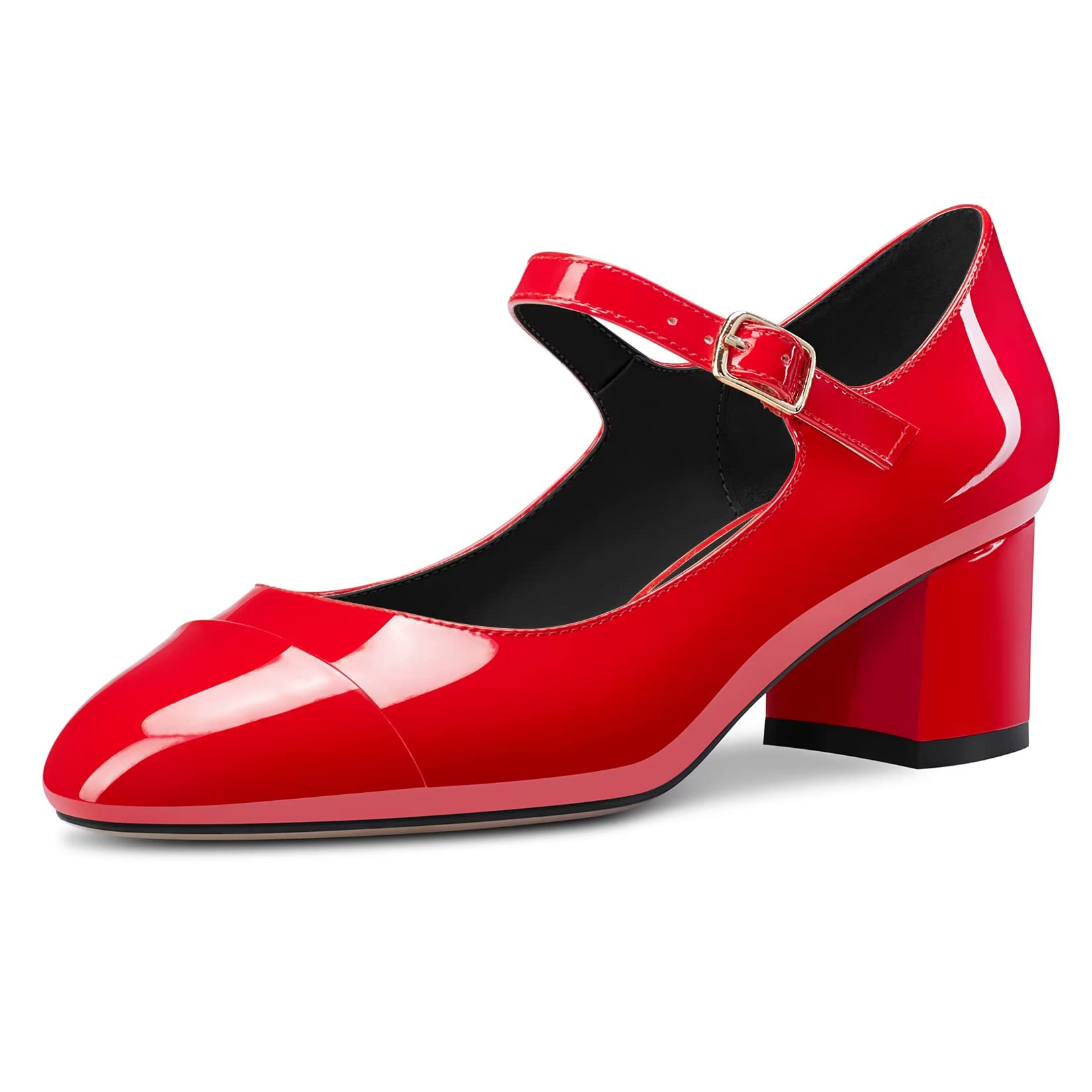 Castamere Mid Block Chunky Heel Round Toe Mary Jane Dance Dress Pumps 5 cm Heels