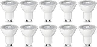Amazon Basics GU10 LED Bulbs Warm White Spotlight, 4.7W, Non Dimmable - Pack of 10