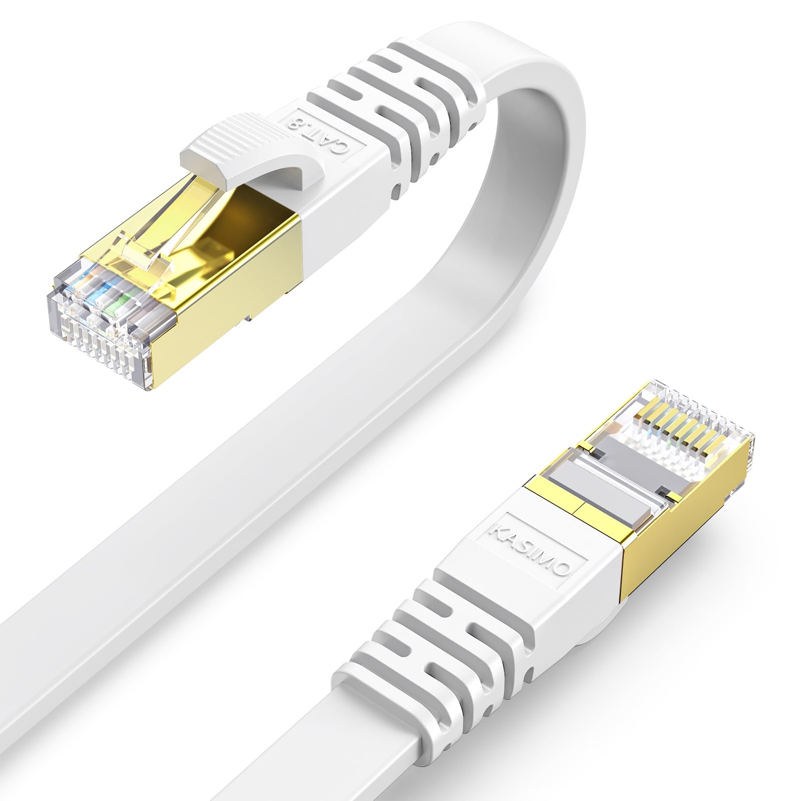 KASIMO LAN Cable, 15m Run Cable, Category 8, Ultra High Speed, 40Gbps / 2000MHz,