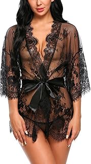 Seductive nightgown for women, sexy semi-sheer lace dress for unforgettable nights