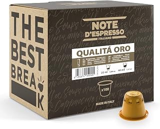 Note D'Espresso Coffee Quality Gold, Capsules Compatible with NESPRESSSO System, 100 Caps
