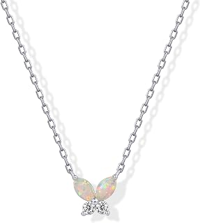 PAVOI 14K Gold Plated Opal Pendant Necklaces for Women, Dainty Necklace