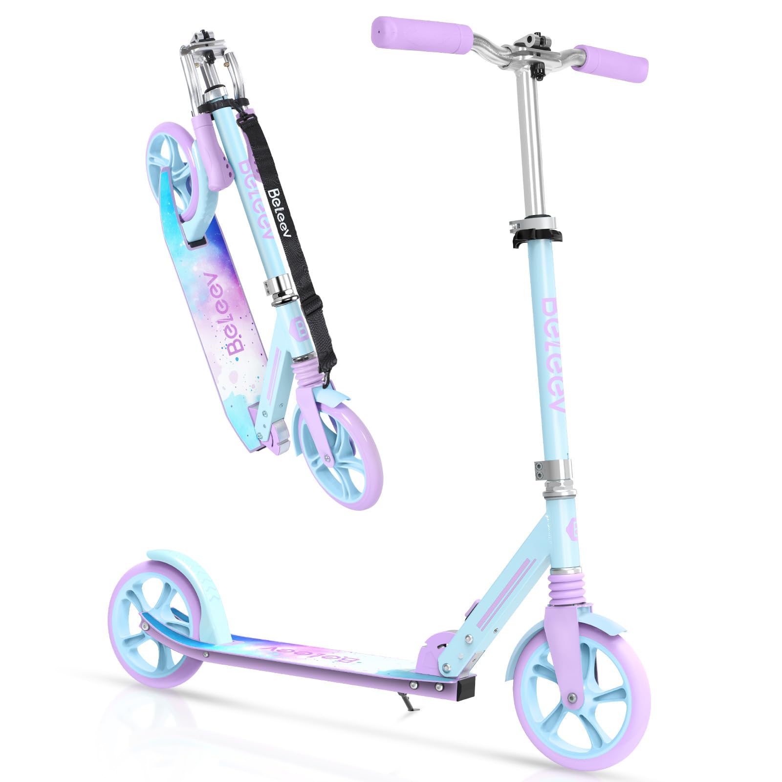 BELEEV Folding Scooter for Kids Ages 6+, 200mm Big Wheel | 2 Wheel Scooters for 