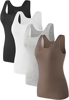 4pcs Tank Tops für Damen ärmelloses Unterhemd Schichtung Tanks