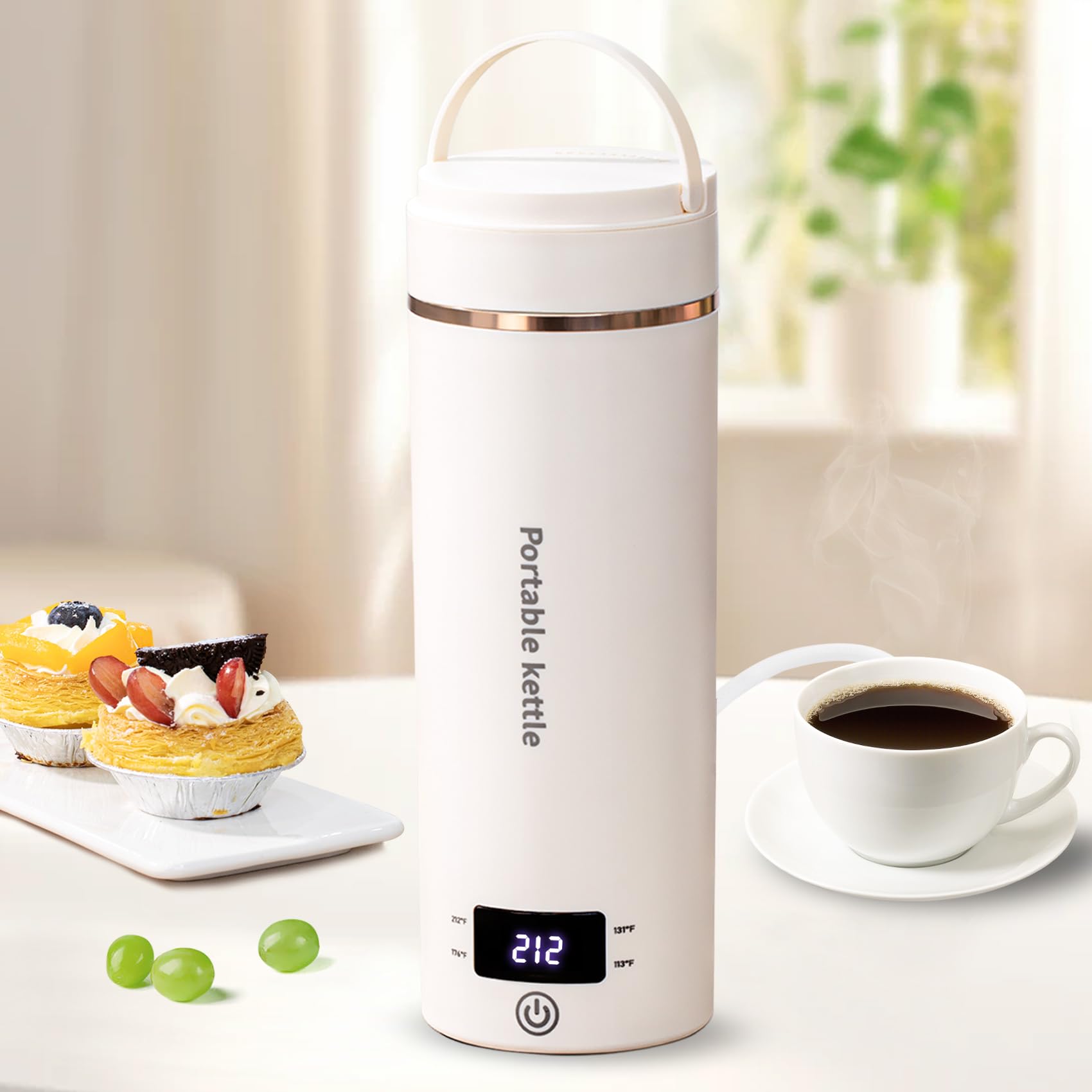 Touxila Portable Electric Kettle for Travel 120V, 13.5oz, 4 Temp Settings | 304 