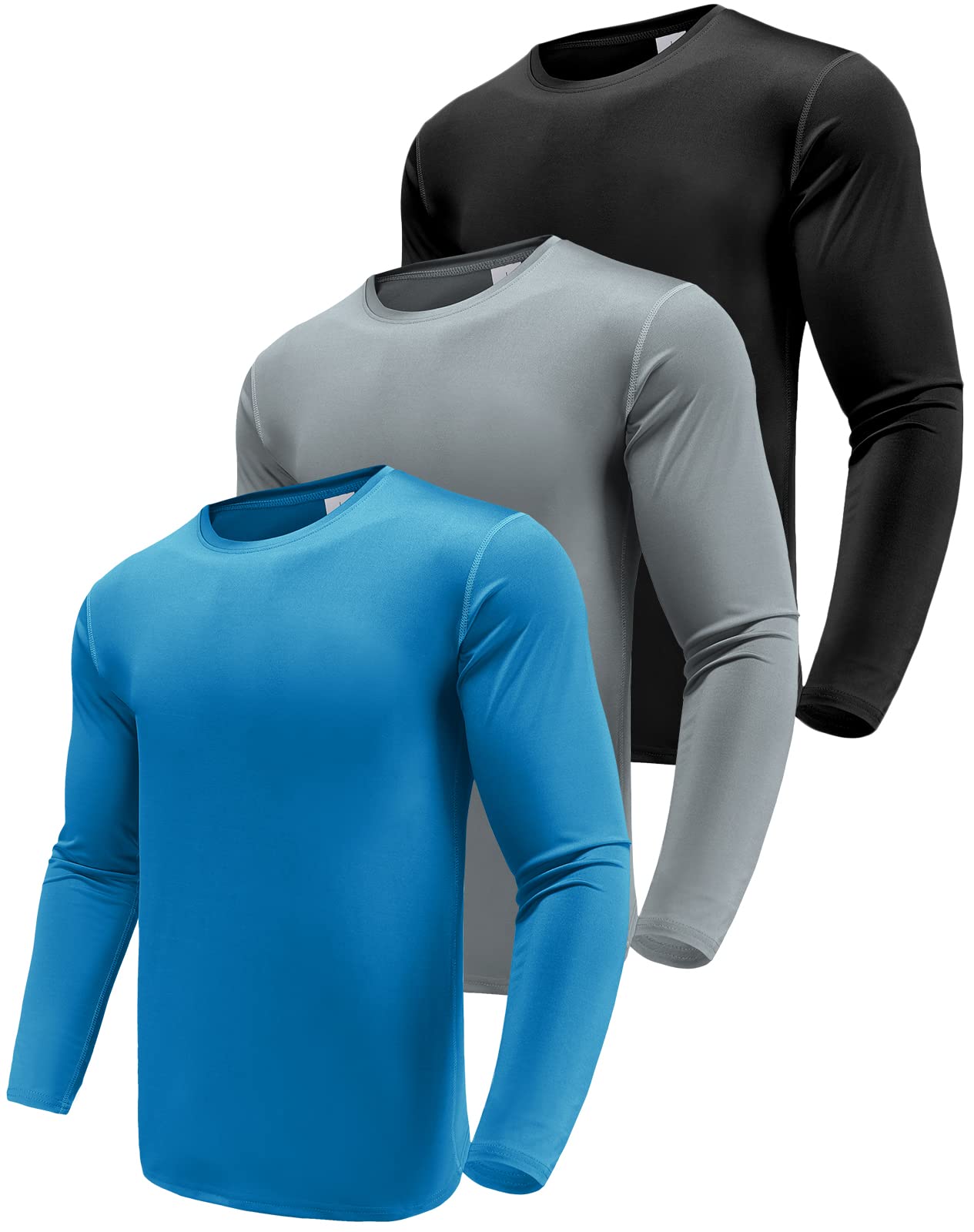 Men's 1, 3 or 5 Pack Performance Long Sleeve T-Shirts, UPF 50+ Sun Protection Sh