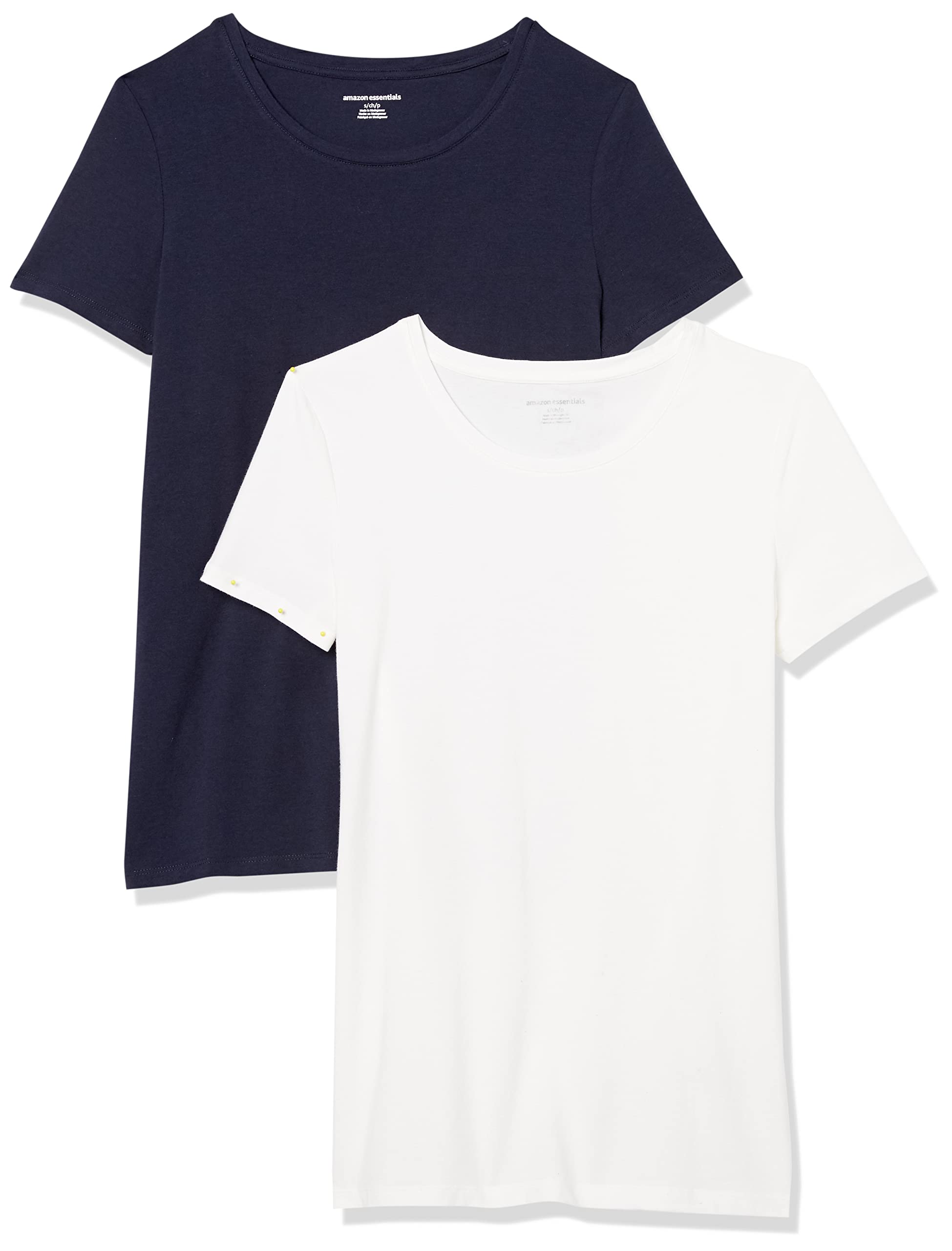 Amazon Essentials Camiseta de Manga Corta con Cuello Redondo y Corte Recto Mujer