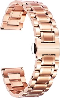 BINLUN Stainless Steel Watch Bands 12mm-24mm Replacement Smart Watch Straps with Straight&Curved Ends Universal fit for Samsung Galaxy Watch 6/5/4/3,Fit for Garmin Watch Women/Men