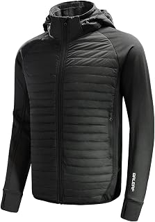 baleaf Men's Running Jacket Lightweight Warm Up Puffer Jacket Hybrid Thermal Hiking Golf Insulated Coat Thumble Hole