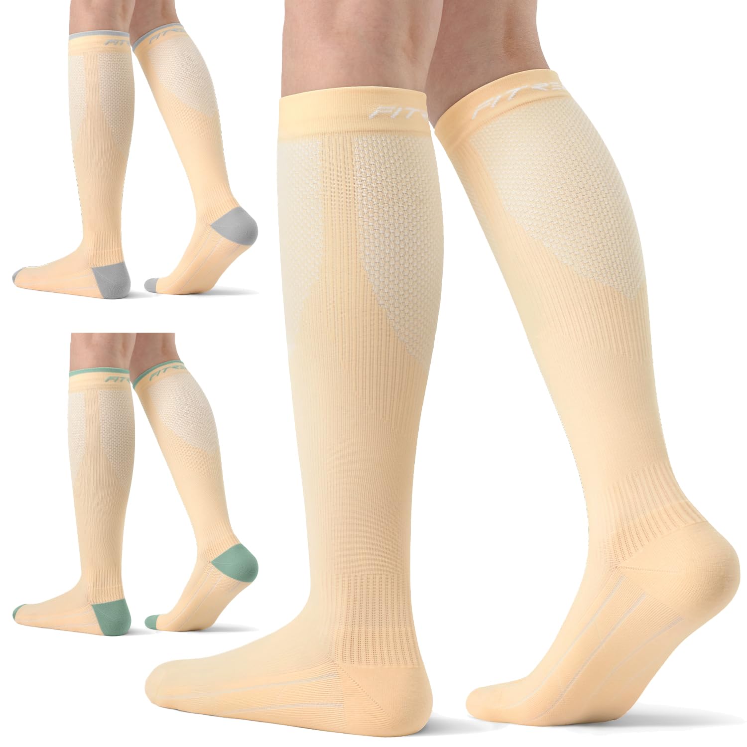 FITRELL 3 Pairs of Compression Socks Women & Men 20-30 mmhg