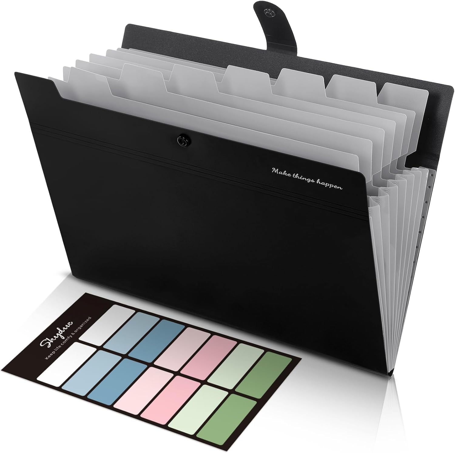 SKYDUE Document Folder A4, Folder with 8 Compartments, A4 Expanding Folder with 