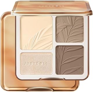JUDYDOLL Contour Palette Highlighter Makeup Korean Makeup (02 Tree) | Multi-Use Makeup Palette, Travel Size Bronzer Powder, Cool Toned Contour, Long Lasting Contour Powder, Matte Highlighter
