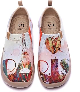 UIN Women's Art Painted Travel Shoes Slip On Casual Knit Loafers Lightweight Comfort Fashion Sneaker Toledo ⅠBirds and Flowers