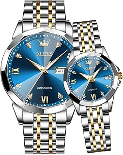 OLEVS Watch for Men Skeleton Business Dress Stainless Steel Waterproof Luminous Mens Wrist Watch