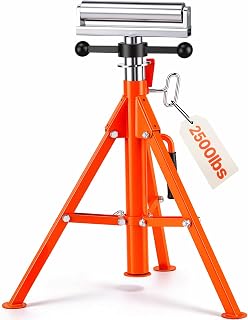 VEVOR Heavy Duty Roller Stand for Woodworking Metalworking Outfeed | 2500 lbs Load Capacity, 28-52" Height Adjustment, Folding & Portable Design, for Long Boards, Metal Pipes or Bars