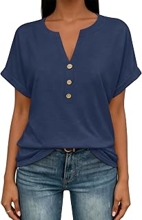EyMuse Top estivi da donna primavera manica corta scollo a V vera maglietta classica casual carino moda spiaggia vacanze vestiti 2026