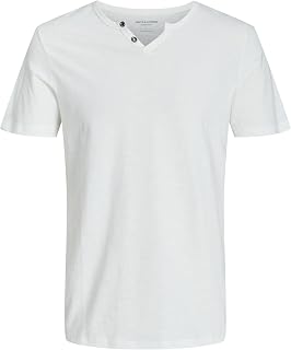 JACK & JONES JJESPLIT Men's Basic V-Neck Short Sleeve Cotton Jersey T-Shirt