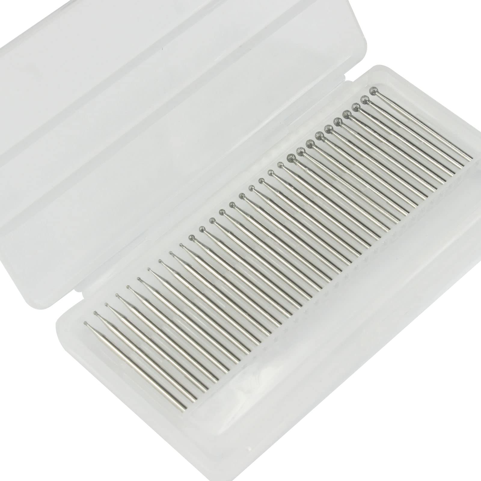 Luo ke 30 Pcs 3/32" Shank 1mm/2mm/3mm Ball Shape Diamond Burr Sets | Sphere Shap