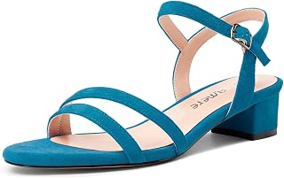 Castamere Women's Low Chunky Wide Kitten Heel Open Toe Strap Ankle Slingback Sandals Dance Dress 3CM Heels