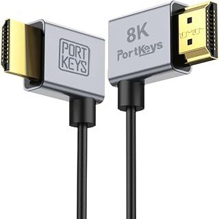 Portkeys 8K Ultra Thin HDMI Cable 2.5mm Diameter, A Slim Soft Cable 48Gbps Ultra High Speed HDMI 2.1 Cord 8K@60Hz, 4K@120Hz for Monitor, PS5, Xbox, PC, HDTV (A to A, 1m+30cm)