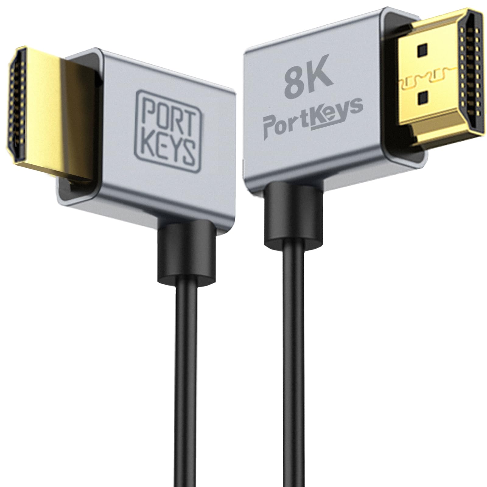 Portkeys 8K Ultra Thin HDMI Cable 2.5mm Diameter, A Slim Soft Cable 48Gbps Ultra