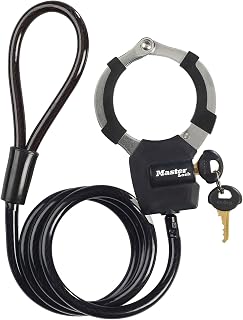 MASTER LOCK Bike Lock Cable with Cuff, Key, 1000 x 80 x 27 mm, for Bike Scooter Quad Stroller