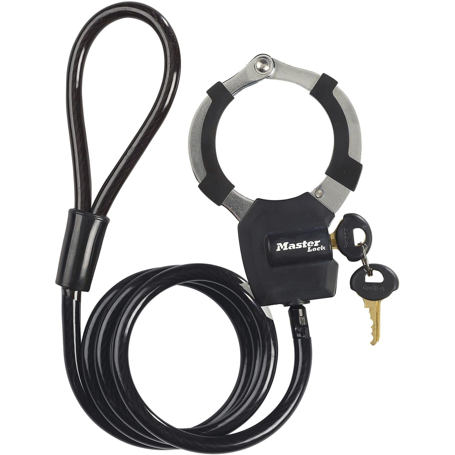 MASTER LOCK Bike Lock Cable with Cuff, Key, 1000 x 80 x 27 mm, for Bike Scooter 