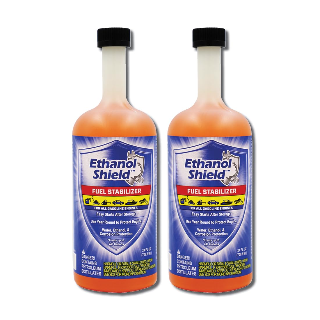 Ethanol Shield Fuel Stabilizer, 24 oz (2 Pack) Keeps Fuel Fresh, Gasoline Treatm