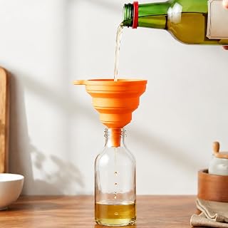 Collapsible Kitchen Funnel Set, Collapsible Silicone Funnel, Small Flexible Funnel for Kitchen Bottles, Water Bottle and Liquid Transfer