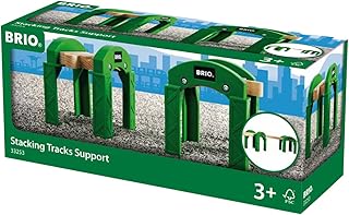 BRIO World – 33253 Stacking Railway Supports | Build Bridges, Tunnels, and Highways | Compatible with All BRIO Train Sets | Perfect Wooden Railway Accessory for Kids Ages 3+